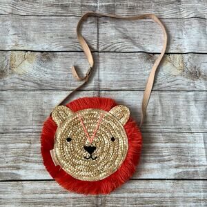 Meri Meri Lion Cross Body Straw Bag